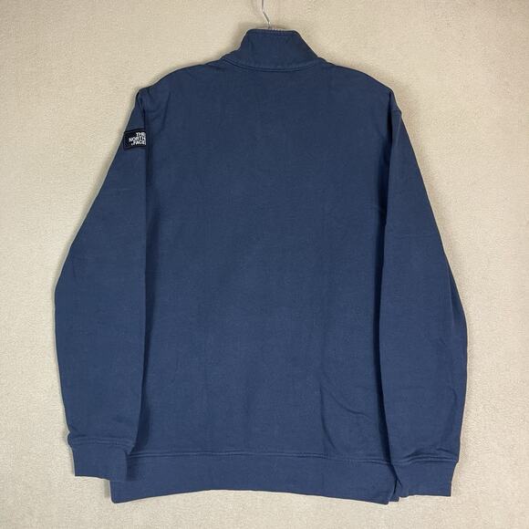The North Face Sweater Mens M Blue 1/4 Snap Knit Mock Neck Long Sleeve Pullover - Picture 12 of 13